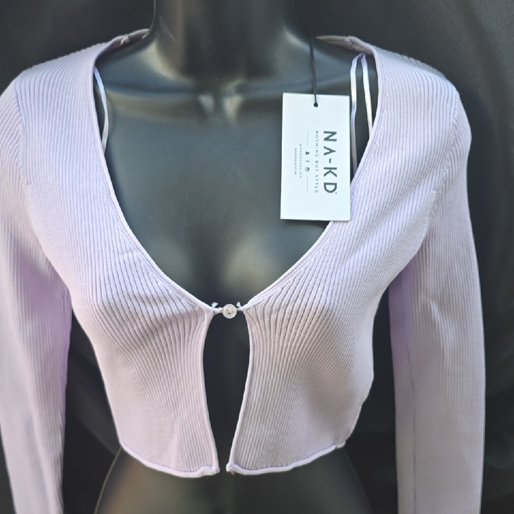 Lilac Ribbed Women Top. Size M